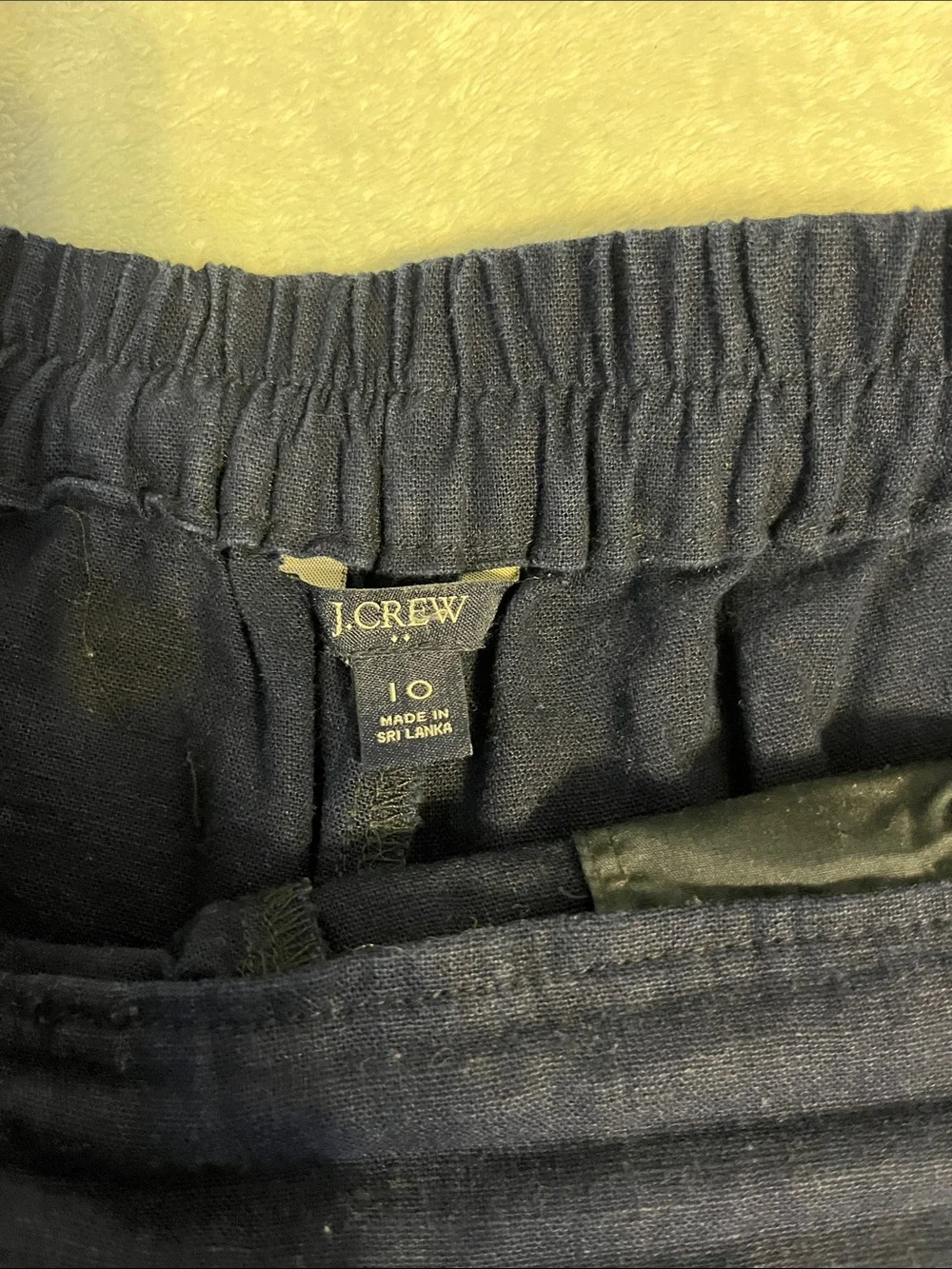 J. Crew Navy  Pull-On linen pants with wide legs .